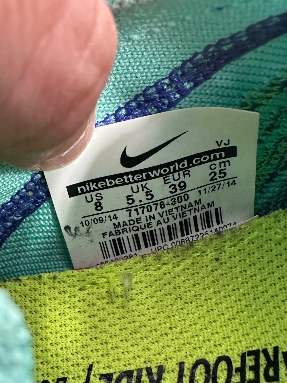 Nike Women's Free 4.0 Flyknit turquoise size 8 - Picture 7 of 7